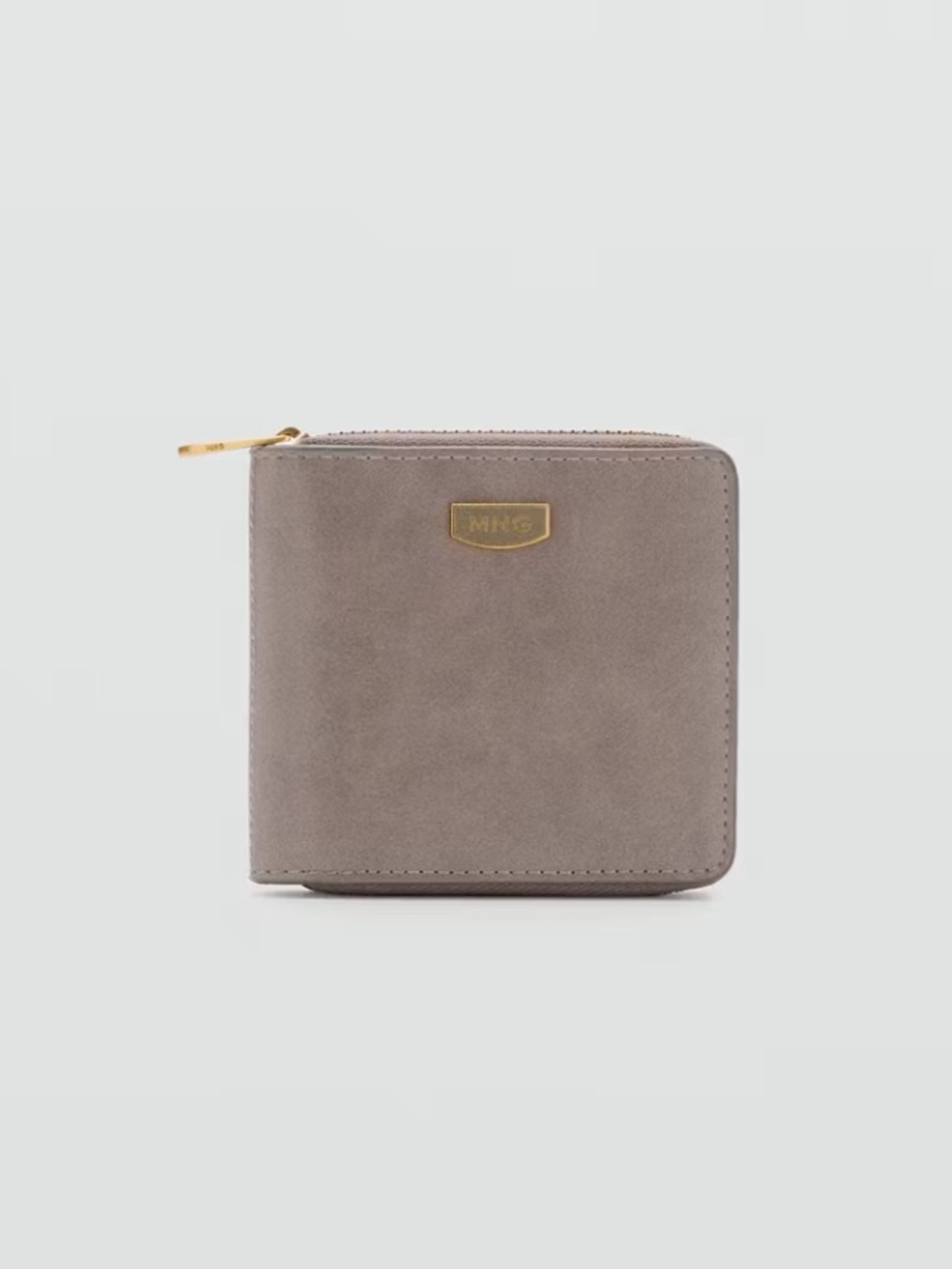 Mango Small Zip Wallet in Taupe